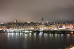 Gamla stan, Stockholm, at night in winter
